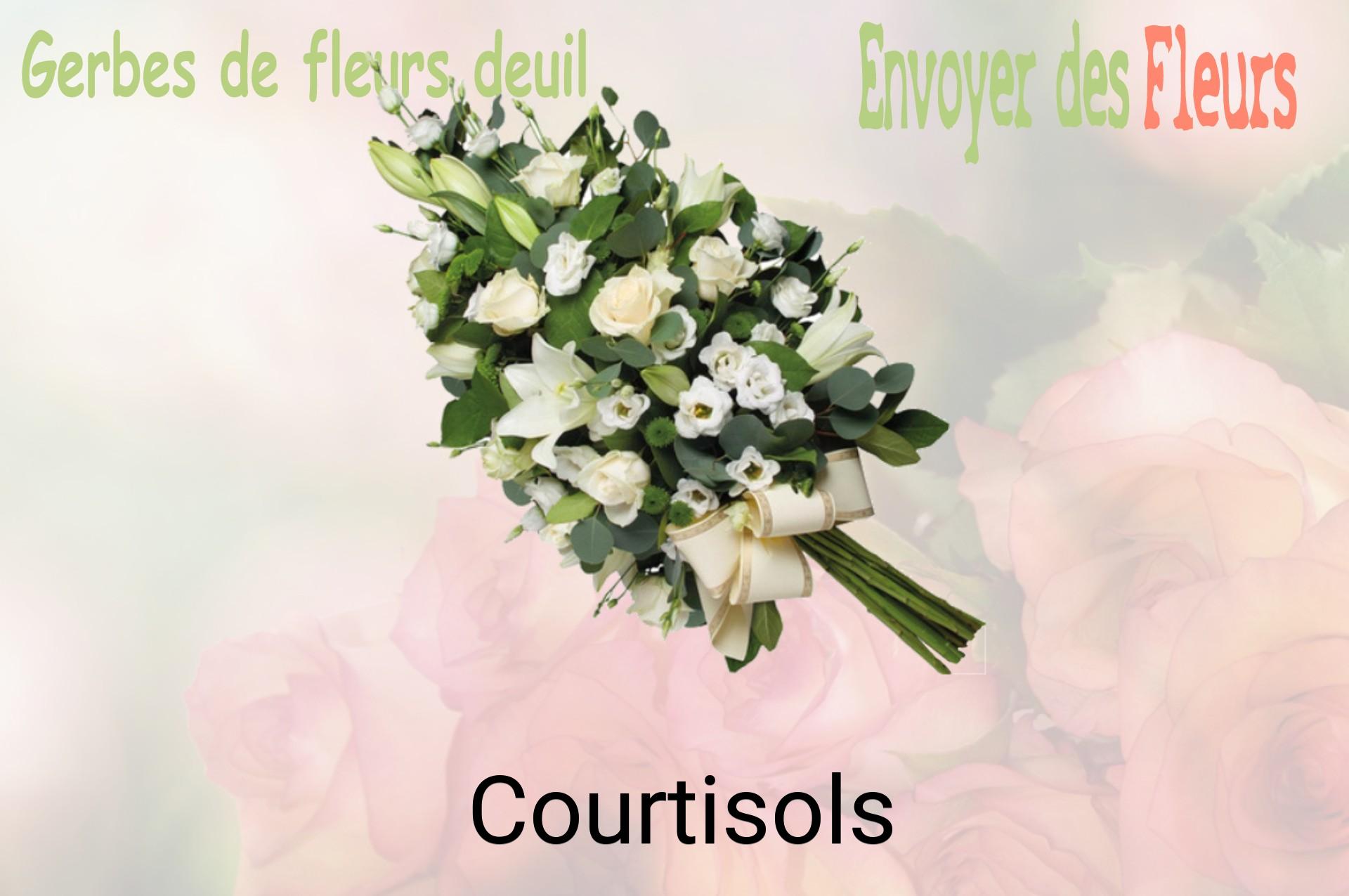 Gerbe de fleurs de deuil livrée à Courtisols